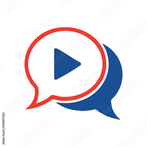 Video Chat Media Icon Graphic. Dynamic visual representing digital conversations and streaming content. Ideal for applications, online platforms, and interactive communication.