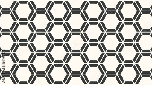 Stylish Hexagonal Pattern of Geometric Shapes with Bold Lines Creating a Modern and Eye Catching Design on Neutral Background