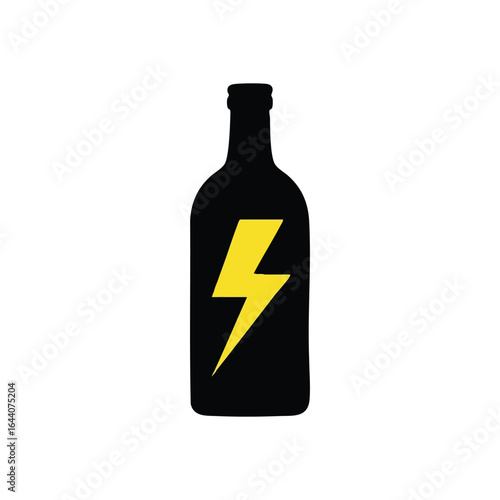 Yellow Electric Power Symbol. A vivid yellow lightning bolt against a dark background, representing potent force, rapid action, and brilliant inspiration.