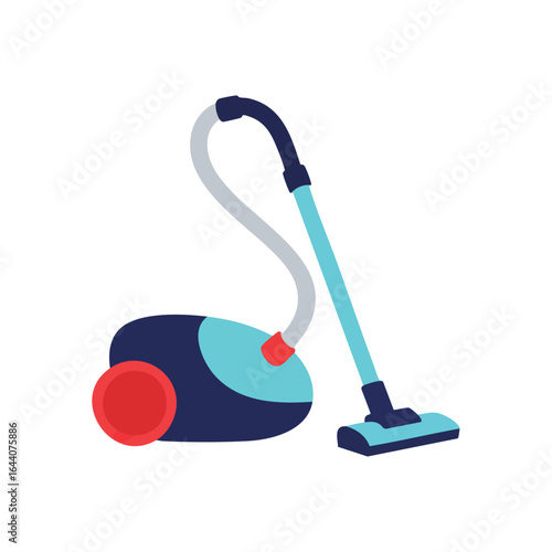 Modern Home Cleaning Vacuum Appliance. Stylized domestic floor care equipment graphic. Represents immaculate tidiness, efficient upkeep, and everyday maintenance.
