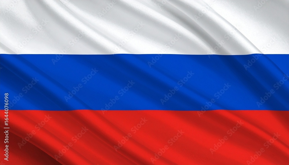 Fototapeta premium Russian national flag with horizontal white, blue, and red stripes.