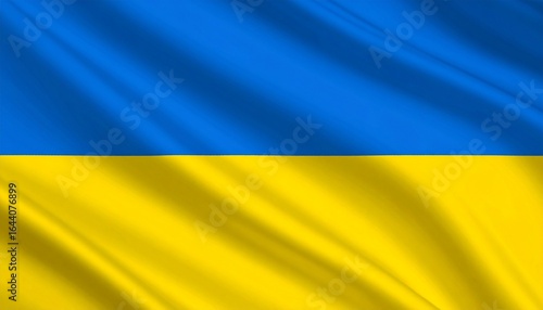 Ukraine’s national flag with blue and yellow horizontal bands.