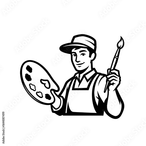 Creative artist holding a paint palette and brush, ready to bring ideas to life