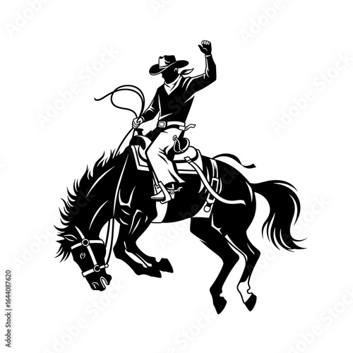 Wallpaper Mural Dynamic Cowboy Riding a Horse with Lasso Raised in an Energetic Western Scene Torontodigital.ca