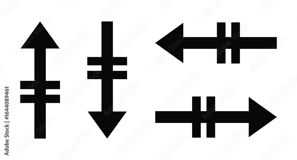 Fototapeta premium four arrow with cross sign