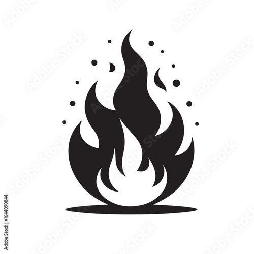 Dynamic fire flame silhouette design