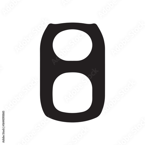 Soda can pop tab silhouette vector flat illustration design on white background
