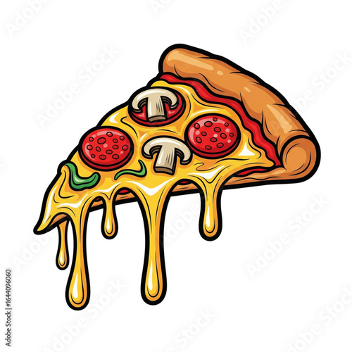 Pop Art Pizza Slice Vector Illustration