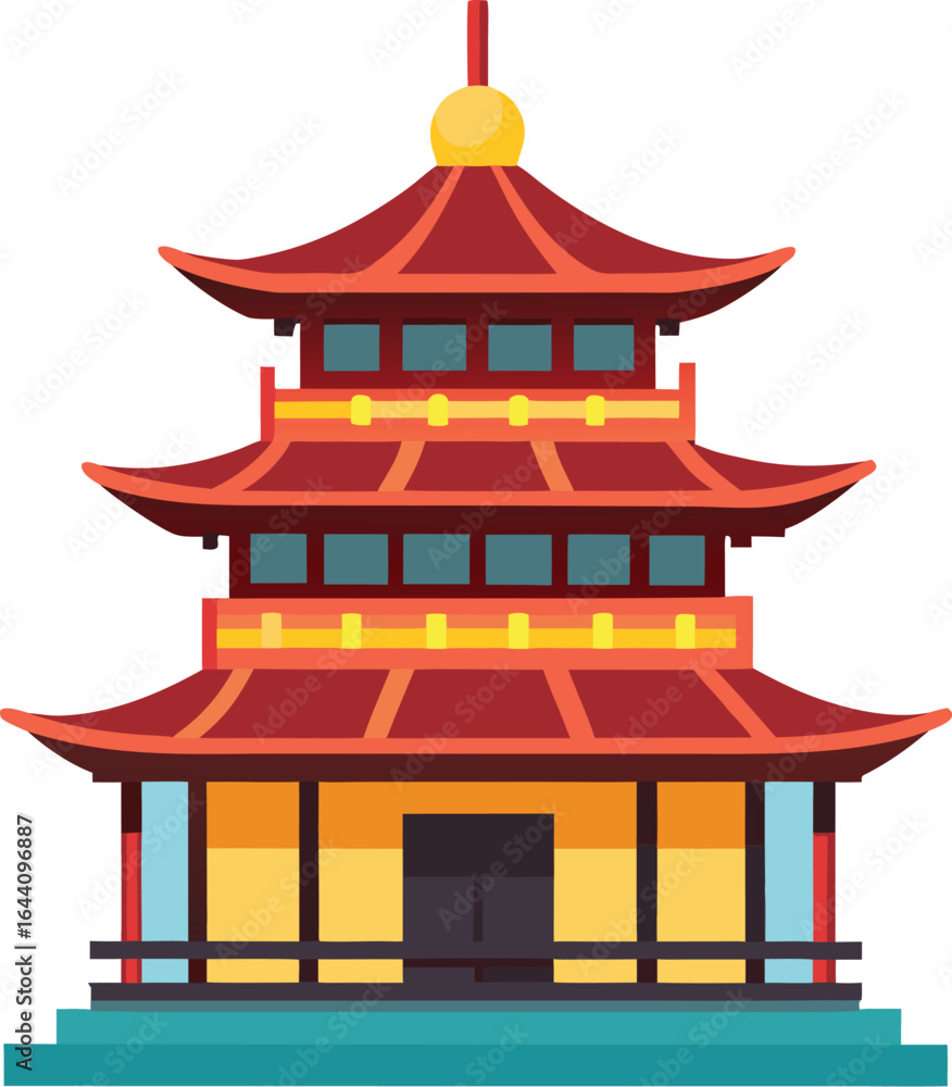 Fototapeta premium traditional Asian wooden pagoda detailed architect