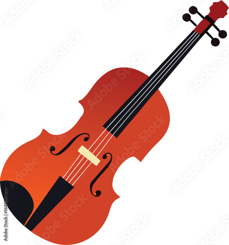 vector violin with wooden finish detailed string