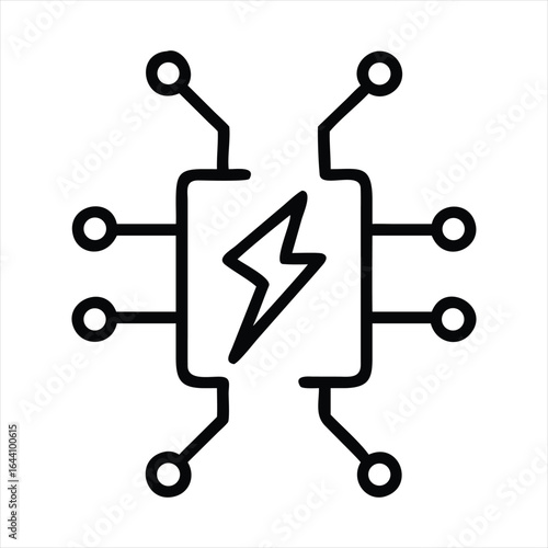 Electrical circuit vector silhouette icon symbol set illustration design

