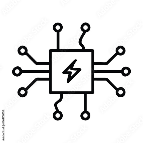 Electrical circuit vector silhouette icon symbol set illustration design