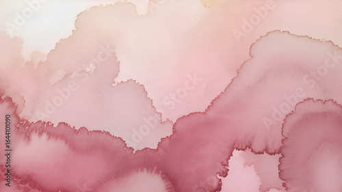 Abstract watercolor wash in shades of pink paint