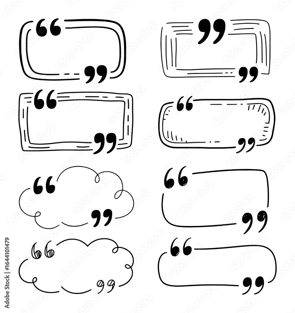 Obraz premium Hand drawn quote boxes and speech bubbles text
