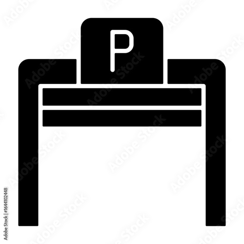 Parking garage Semi Solid Vector Icon