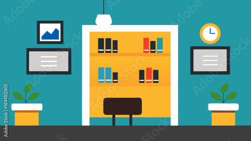 CEO Suite with Floor to Ceiling Art Display Shelves