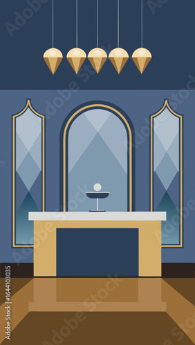 Luxury Reception with Mirrored Wall Accents