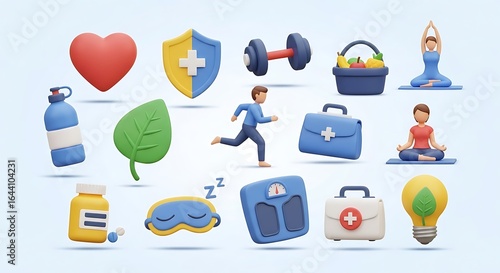 Best selling collection of 3d health and wellness icons