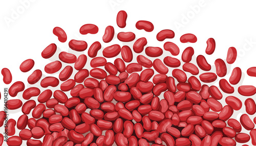 Top view of red beans isolated on transparent png vector.bean, isolated, protein, healthy, legume, macro, red, agriculture, closeup, dry, food, ingredient, natural, organic, raw, vegetarian,
