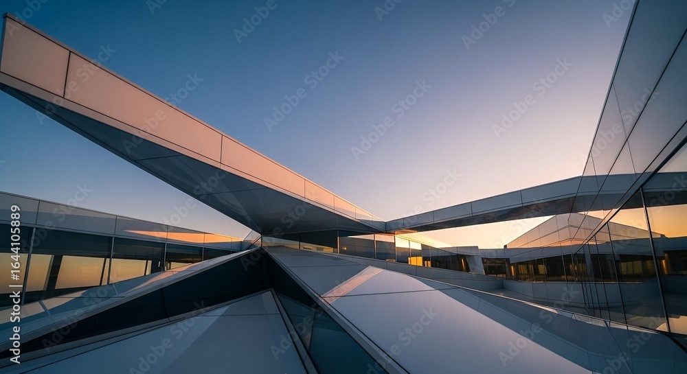 Fototapeta premium Modern architectural bridge at sunset
