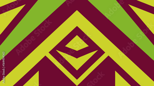 Bold Geometric Pattern with Diagonal Stripes and Diamond Shapes in Green and Burgundy abstract