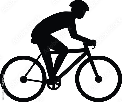 a person riding a bicycle, rider silhouette vector illustration