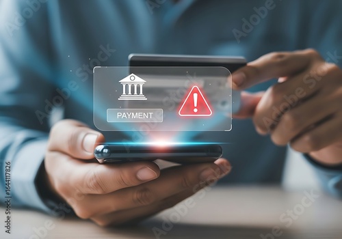 User receives a critical alert on their smartphone while interacting with a banking application indicating a potential financial issue
