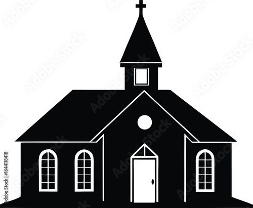church house silhouette vector