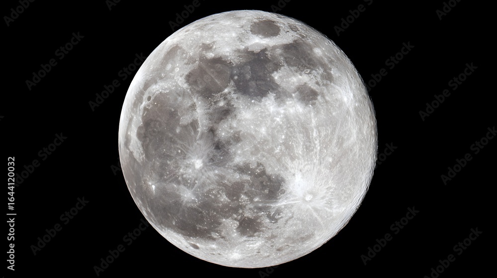 Obraz premium Detailed view of the moon against a black background.