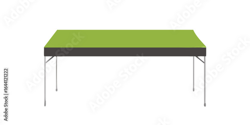 Simple green canopy tent with gray valance and silver legs