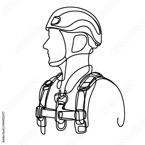 Firefighter in uniform standing with protective gear