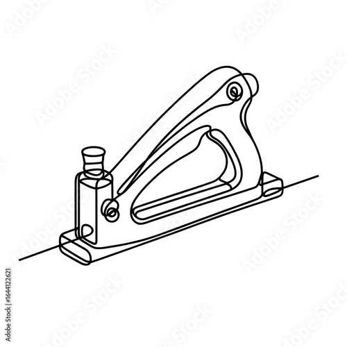 Stapler in line drawing style in black, white for office use