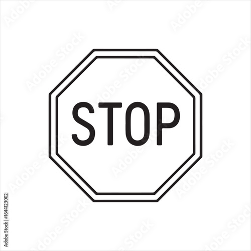 Red octagonal stop sign traffic warning icon