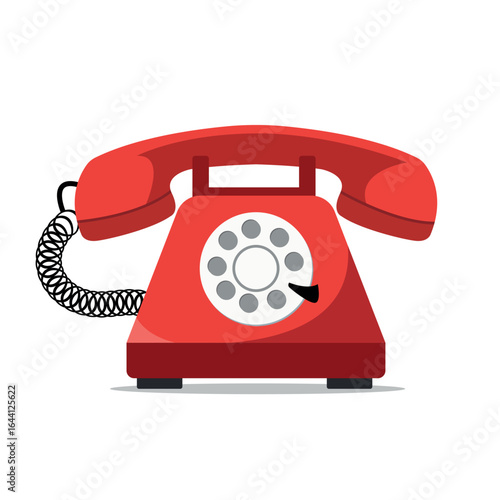 illustration of an old red phone