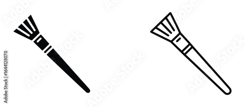 Vector art of makeup brush isolated on white background a versatile tool for applying cosmetics, enhancing beauty, and achieving flawless skin, essential for makeup artists and beauty enthusiasts