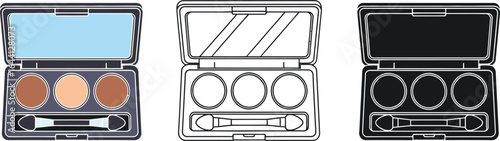 Eyeshadow palette makeup kit beauty product cosmetic illustration