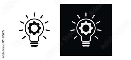 Illustration of a lightbulb with a gear inside, representing ideas, innovation, and problemsolving, isolated on white background a symbol of creativity and technological advancement