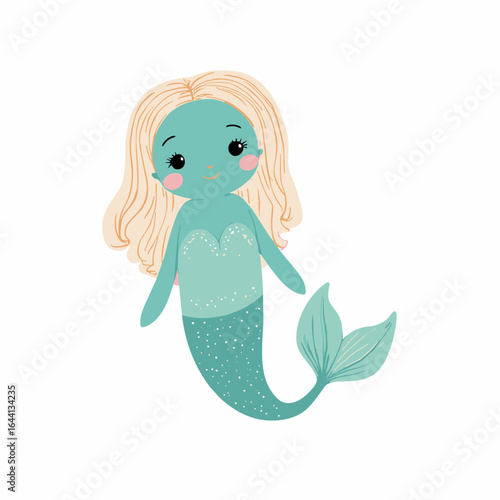 Cute mermaid illustration on a white background