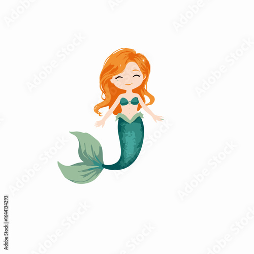 Cute mermaid illustration on a white background