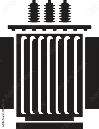 Electric Power Transformer Vector – Substation Equipment Illustration
