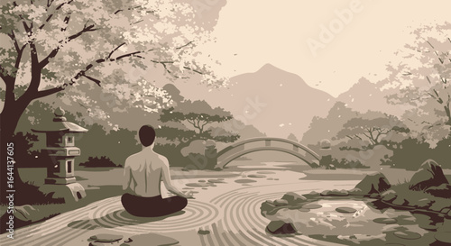 Zen Meditation in a Japanese Garden Finding Peace and Harmony