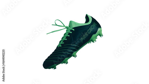 Dark blue and green football boot with laces shoe sport png image downlod