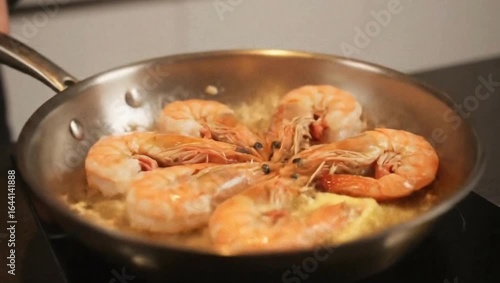Prawns sauté with garlic butter