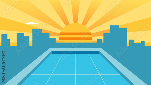 warm morning rays hitting rooftop infinity pool