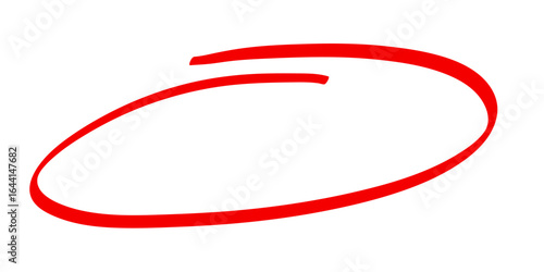 Red elliptical marker highlighter hand drawn