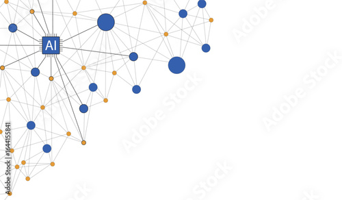Abstract modern digital AI networks connectivity with communication systems
