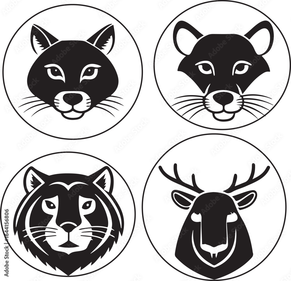 Fototapeta premium Wild Animal Icons