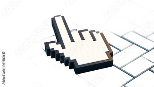 Hyperlink 3d hand cursor icon illustration isolated on transparent background