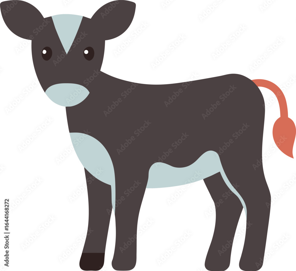 Obraz premium simple baby calf icon with minimal flat shapes