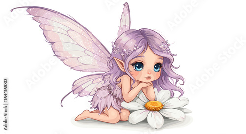 Cute fairy illustration on a white background